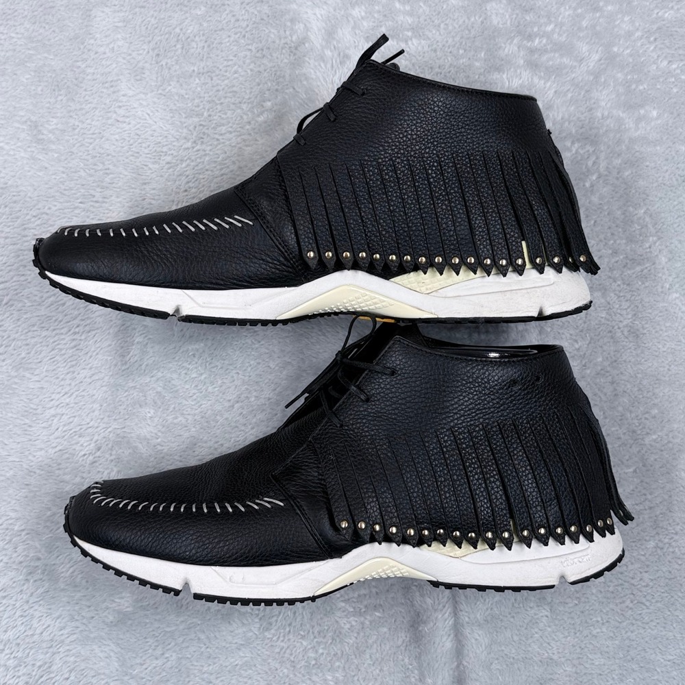 Buscemi Gladiator Fringe Sneaker Mens EU 44 US 11 Black Studded Leather Chukka - Picture 6 of 13